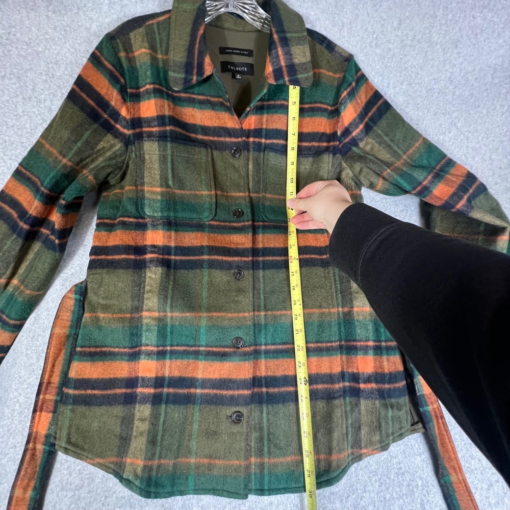 Talbots Plaid Shacket Coat Jacket Button Front Bl… - image 8